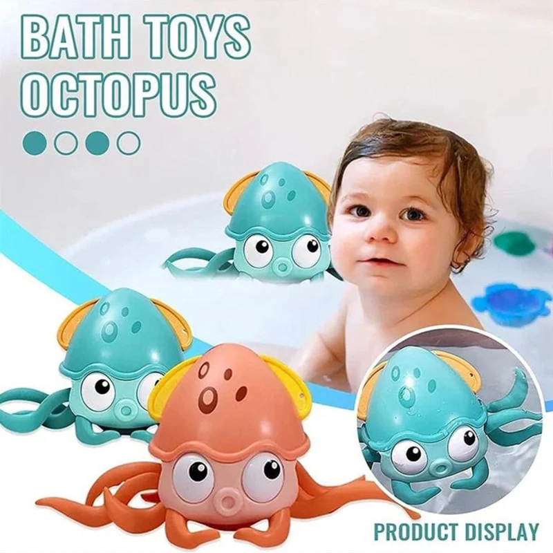 

Baby Bath Toys Swim Shower Game Cute Octopus Clockwork Bathroom Dragging Walking Beach Water Funny Toys For Kids Children Gifts