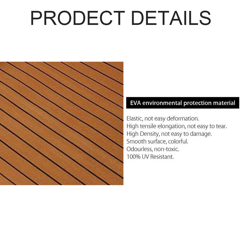 

Mat EVA Imitation Wood Floor Pad Flooring Fit For Yacht Self-Adhesive Flooring Faux Boat Decking Teak Decking Sheet Boat Mat