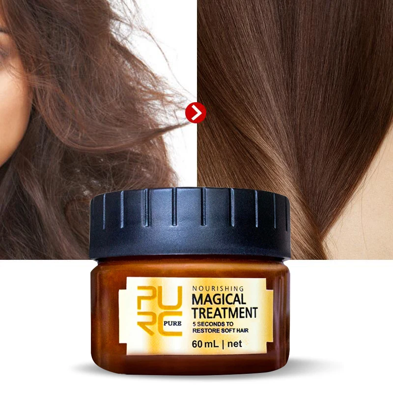 

PURC 5 Seconds Magical Treatment Hair Mask Repairs Damage Frizz Hair Deep Moisturizing Nourishing Keratin Hair Scalp Care 60 ML