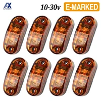 8x 12v24v oval led side marker lights lamp universal indicator of position with amber bulbs for truck trailer van lorry car bus