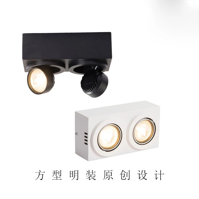 

Square LED Downlights 2x7w Cob Spot light White Black Ceiling Lamp Grill Lights Restaurant Downlight Bedroom Hallway Spot Lamps