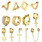 Серьги-гвоздики женские, из нержавеющей стали, в готическом стиле, хип-хоп, геометрической формы, с защитой от аллергии, 2021