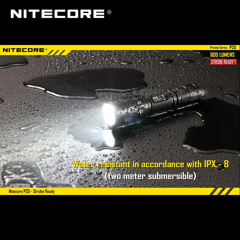 Точные серии Nitecore P20 CREE XM-L2 T6 светодиодный 800 люмен фонарь 18650 тактический фонарь для охоты с стробоскопическим источником сигнала для уличного использования готов