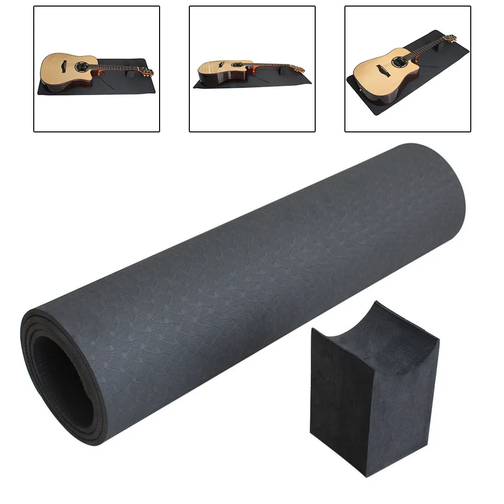 

FA-16A Acoustic Guitar Repairing Pad Maintenance Mat+Neck Rest Bass Instrument Work Mat 41x17in For Ukulele Violin Protect