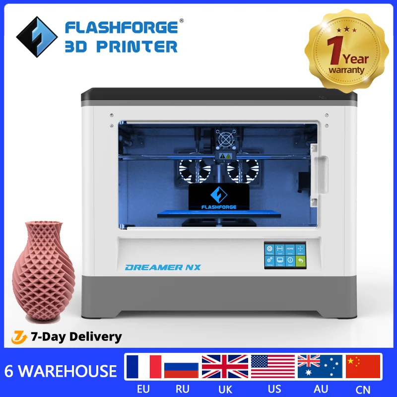 

Flashforge Dreamer NX 3D Printer with Up to 240℃ High Temp Extruder Heated Bed TPU/ABS WIFI USB 3d Printing DIY Kit Out of Box