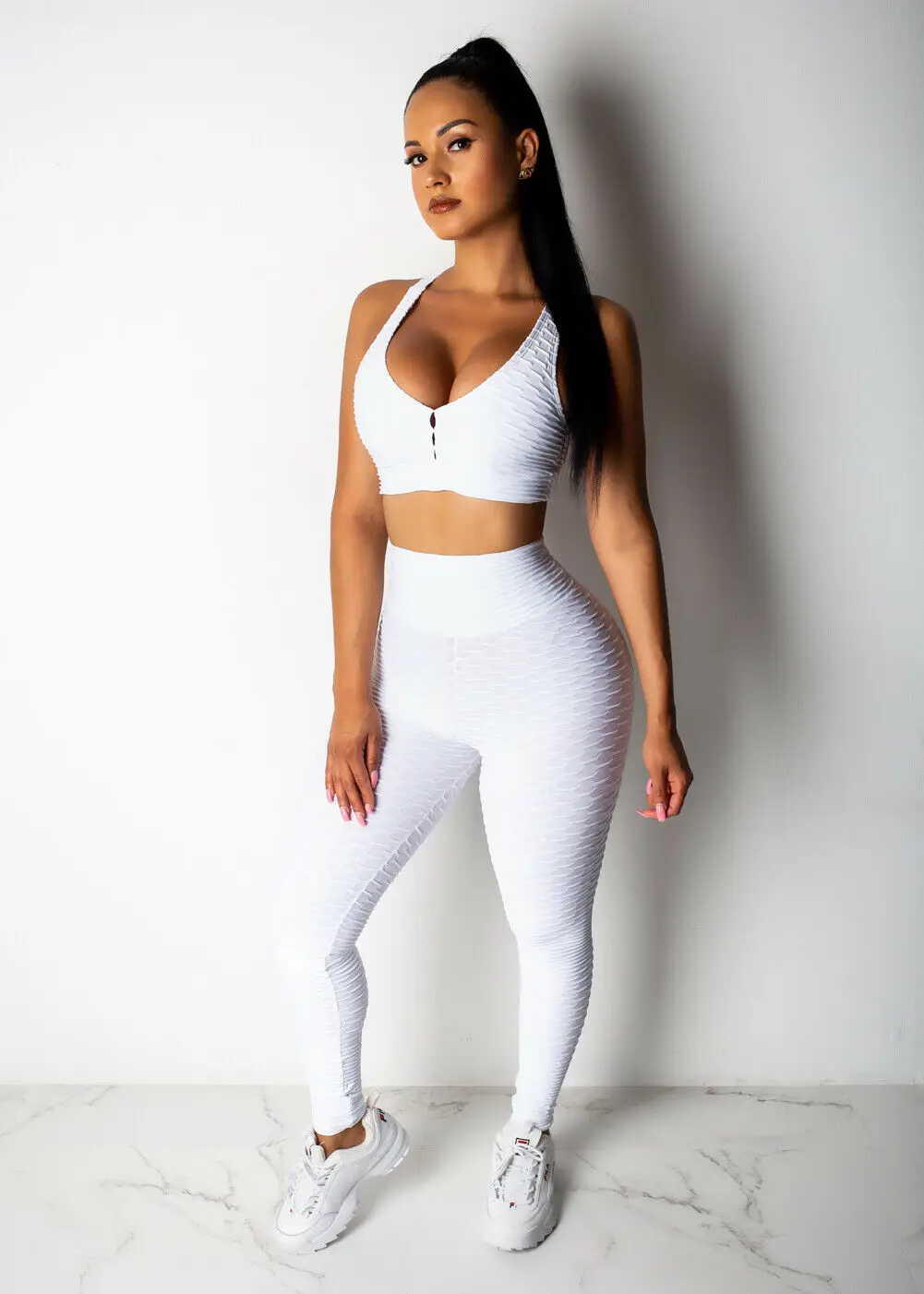 Новый фирменный женский спортивный комплект для фитнеса Женские однотонные