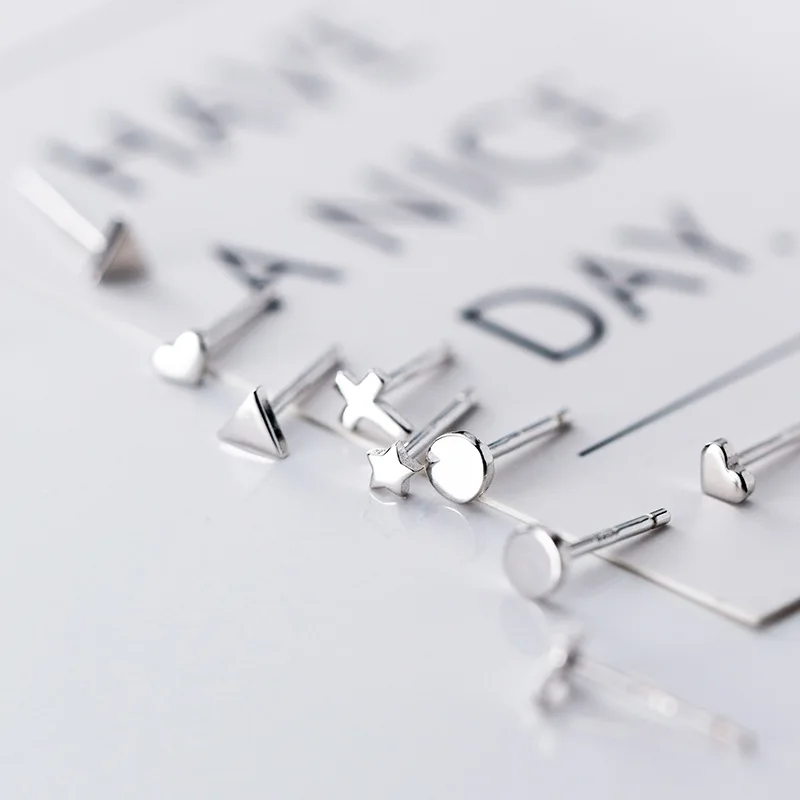 Женские круглые серьги гвоздики MloveAcc изысканные из стерлингового серебра 925