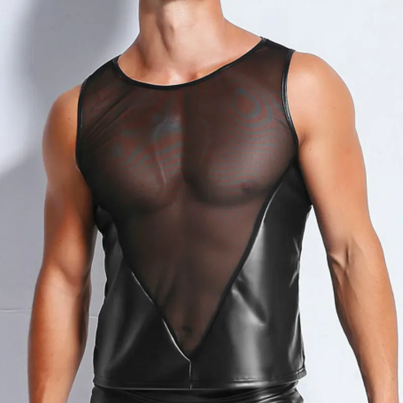 Новинка упругая краска сексуальные обтягивающие мужские майки нижнее белье из