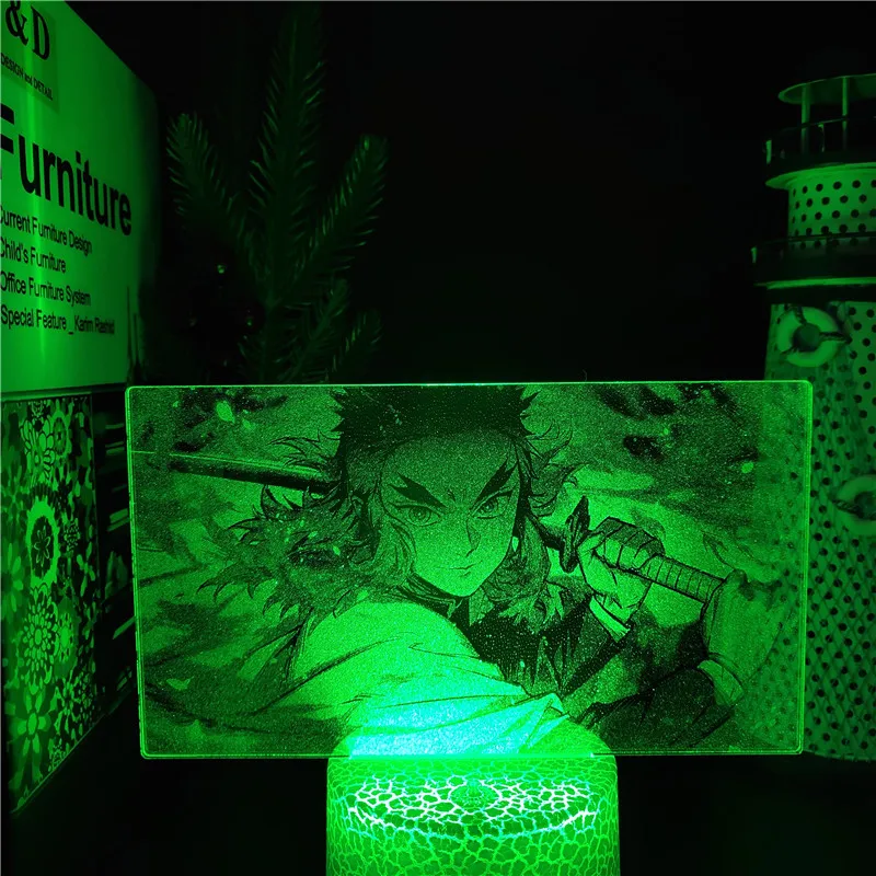

Demon Slayer 3D Night Light Rengoku Kyoujurou Anime Figure LED Lamp Manga Decoration Tanjirou Nezuko Lights Decor Neon Kid Lampe