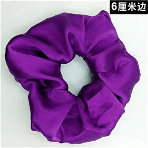 Purple Модные женские элегантные 6 см ширина чистый шелк резинки для волос милая резинка OL базовый зажим для волос конский хвост держатель - Цвет: Purple