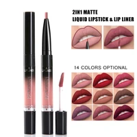 14 colors lip glaze lip liner waterproof sweat resistant long lasting velvet moisturizing nourish lipstick sexy red lip makeup
