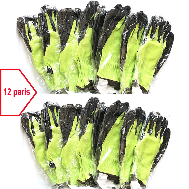 Бытовые перчатки 24 шт./12 пар Нескользящие износостойкие дышащие для работы в саду