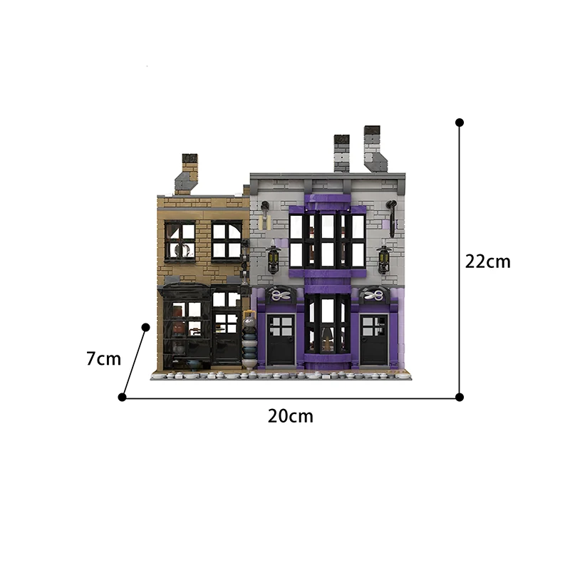 

MOC City House Building Blocks Bricks Street View Madame Malkins Potage's Cauldron Shop Architecture Alley MOC-53216 Kid Toy