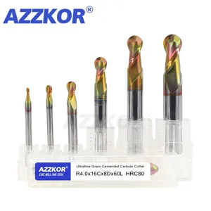 Фреза для резки из нержавеющей стали, инструмент из вольфрамовой стали с покрытием из сплава, ЧПУ, Maching, Hrc80, сферическая носовая торцевая фреза, верхняя машина, торцевая фреза