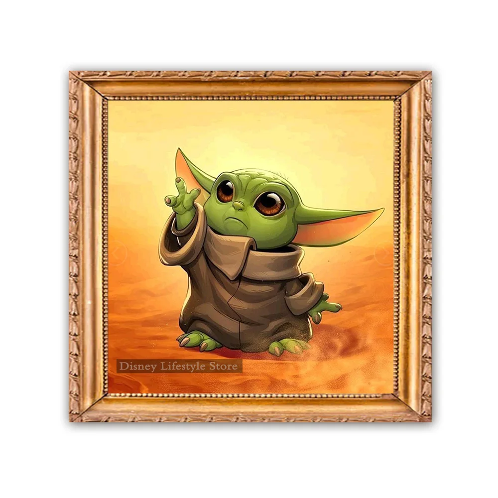 

Disney Full Dril Diamond Embroidery Cube Decorate Rhinestones Gifts Full Round Diamond Painting Baby Yoda Needlework