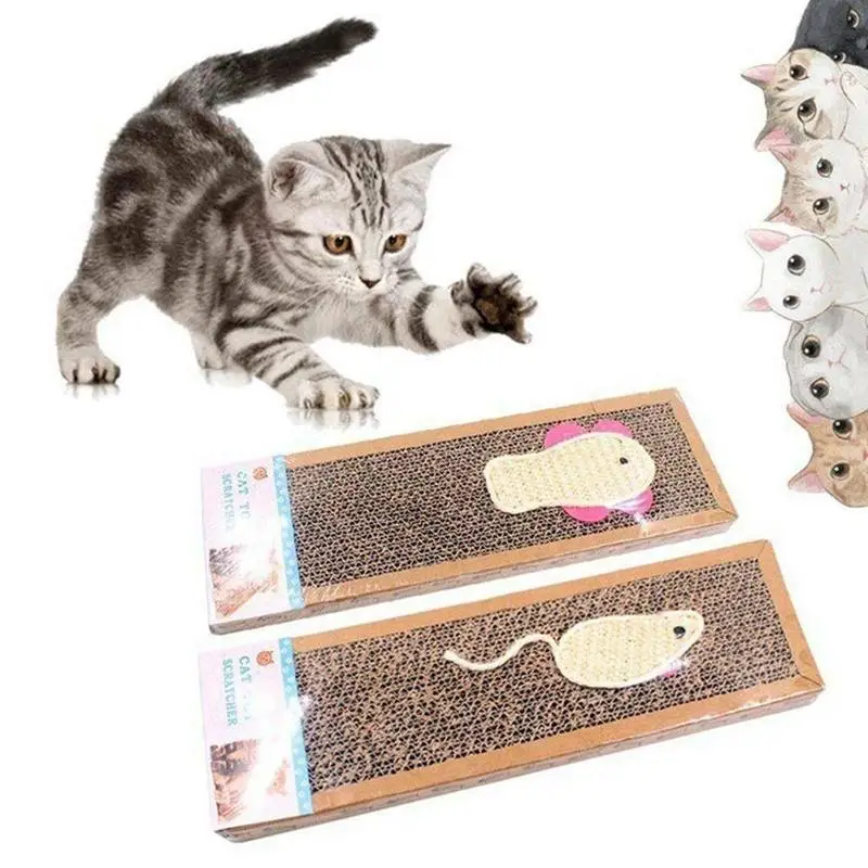 Сделано из гофрированного абсолютно коричневый мышь стиль Pet Cat Царапина игровой коврик гофрированная безопасная карточная доска Скребок Игрушка