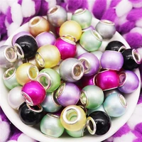10pcs pearl beads lage hole beads charms spacer beads glass crystal fit women pandora bracelet diy necklace for jewelry making