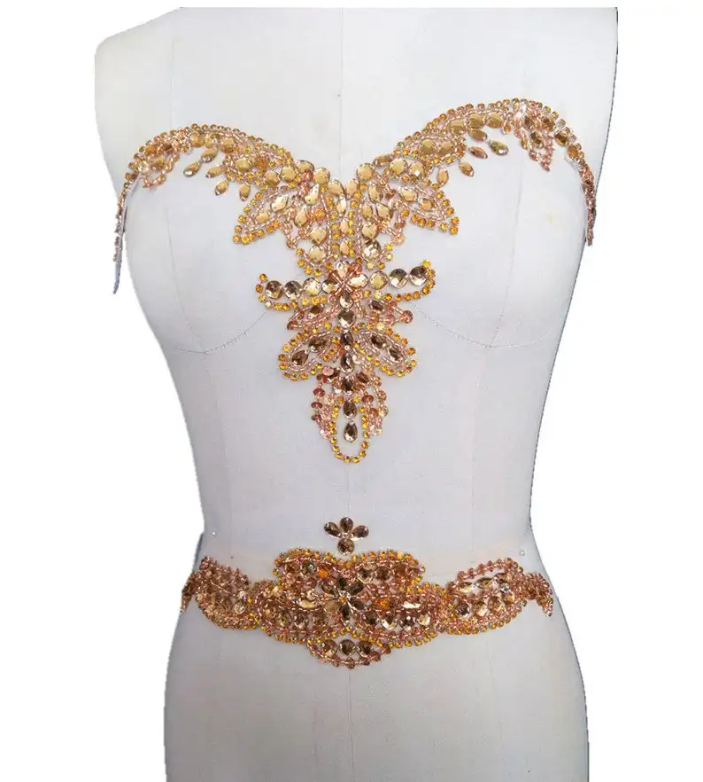 11 цветов тяжелые бусины Стразы воротник аппликация ремень свадебного платья 1