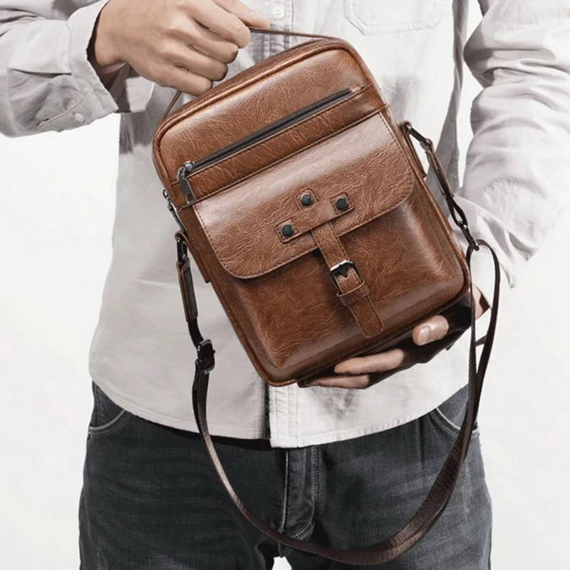 Мужская сумка тоут винтажная кожаная через плечо деловая для мужчин| |