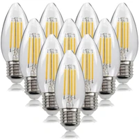 tianfan 10 pack led bulbs candle light bulb c35 4w 6w 110v 220v e26 e27 edison screw base 2700k warm white