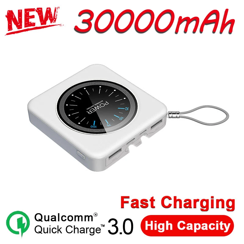 Новый мини банк силы 30000mAh Мобильный телефон большой емкости тонкий портативный
