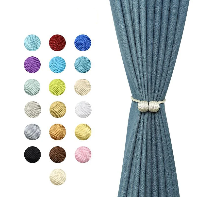 

1Pc Colorful Magnetic Curtain Tieback Roll Tie Backs Accessories Curtains Holder Holdback Cilp Buckle Strap Rope Home Decoration