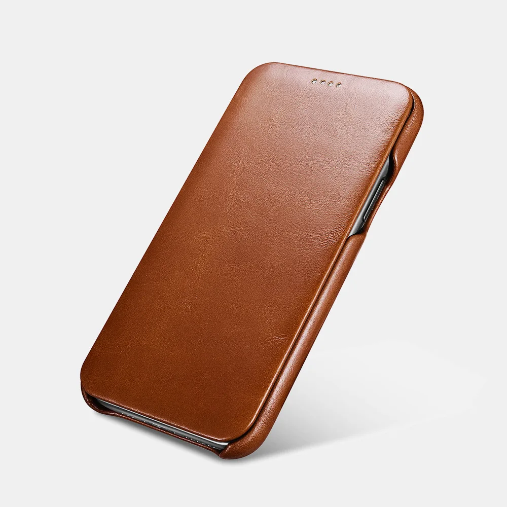 Роскошный классический винтажный флип чехол iCarer из натуральной кожи для iPhone 11 Pro
