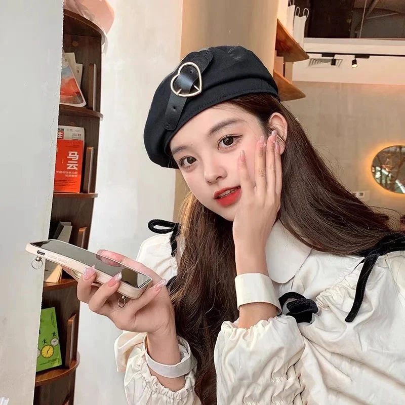 

Берет художника во французском стиле для мужчин и женщин, корейский берет с вышивкой надписью, для путешествий, Осень-зима