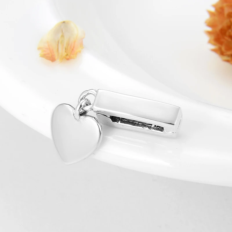 Hot sale 925 Sterling Silver clips beads dangle heart Fit Reflections Bracelet Original Clip Charm Women Jewelry | Украшения и