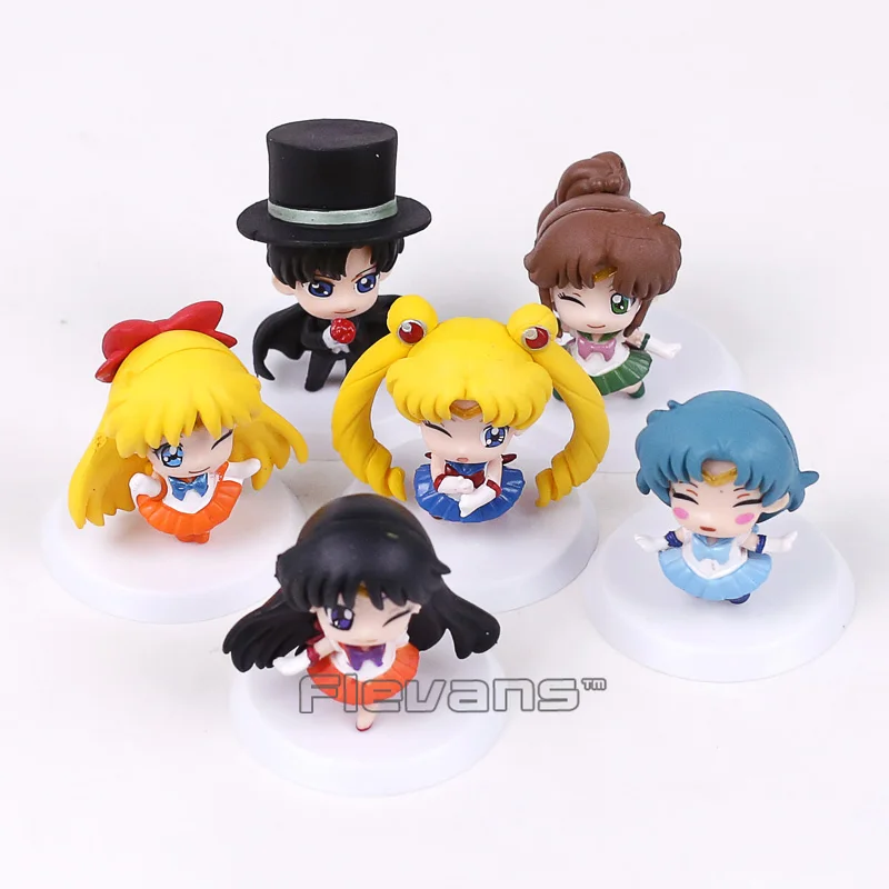 

Mars Jupiter Venus Mercury Tsukino Usagi Chiba Mamoru PVC Figures Collectible Model Toys 6pcs/set