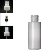 2oz60ml natural colored hdpe cylinder round soft bottle with blackwhitetransparent fine mist sprayer x5