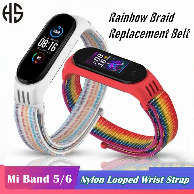 Mi Band 6 5 4 3 браслет нейлон тканые запасные пояс Персонализированная дышащая