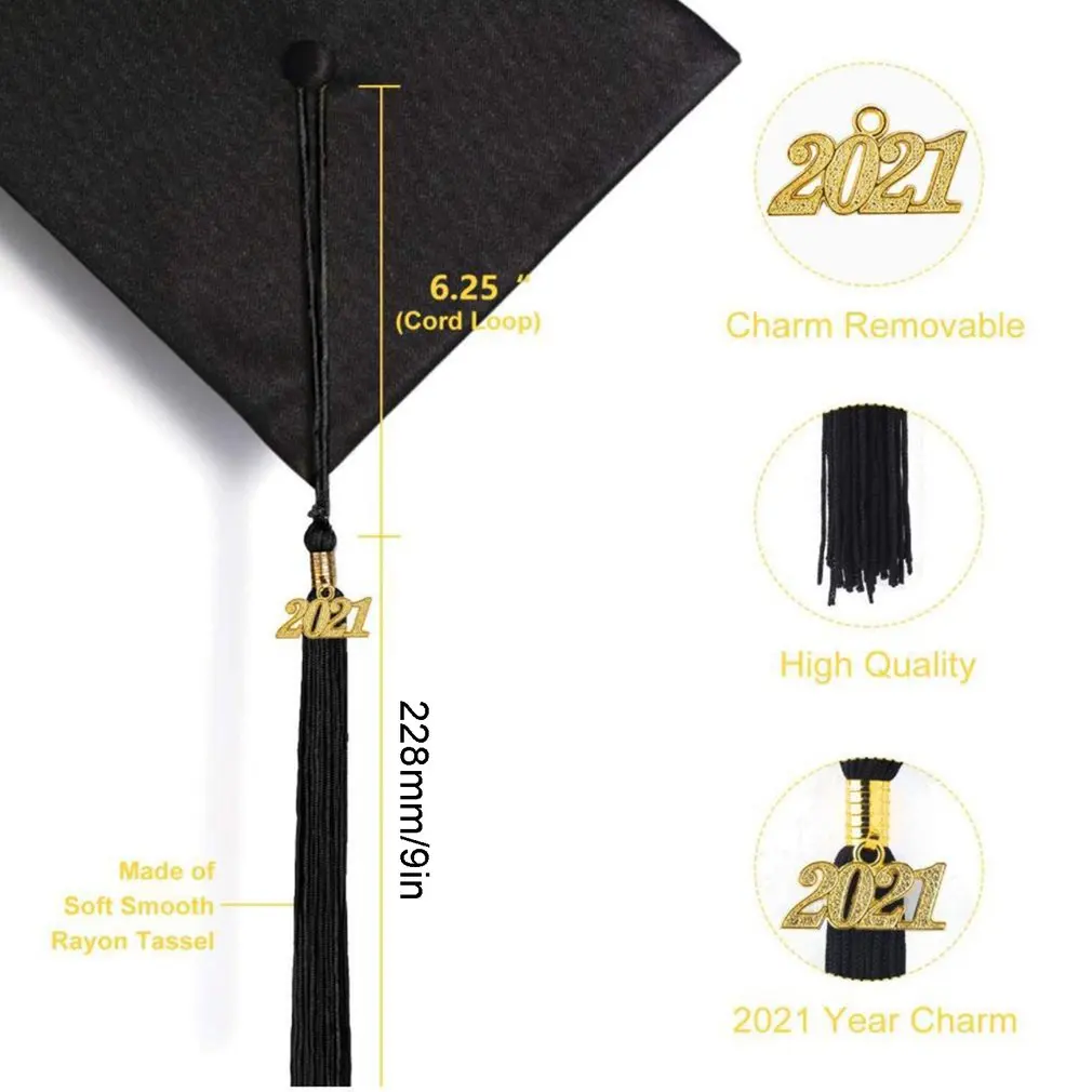 

Decorative Tassel Academic Graduation Tassel With 2021 Year Charm Ceremonies Accessories For Graduates Bag Ornaments