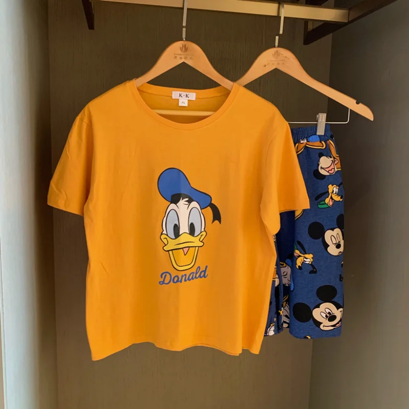 Disney Donald Duck Summer 2021 New Short-sleeved Shorts Ladies Pajamas Suit Simple Style Short Pajamas Women's Home Wear Suit