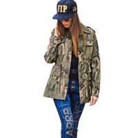 womens fallwinter lapel slim coat streetwear fashion camouflage print rivet patch long sleeve oversized jacket s 5xl