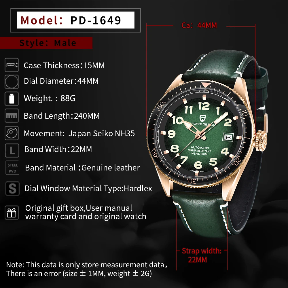 PAGANI Дизайнерские мужские часы Роскошные деловые механические наручные