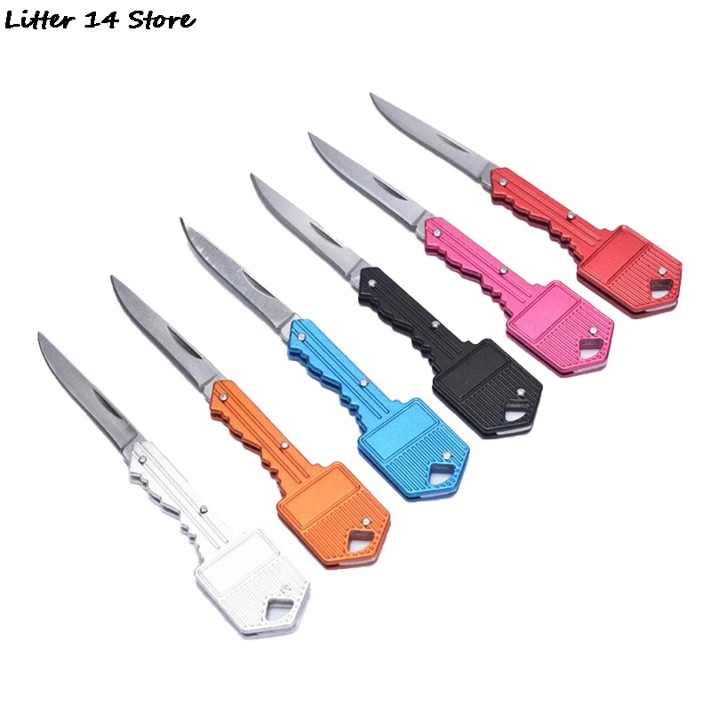 Mini Keyring Key Knife Multi Fruit Blade Keychain Fold Pocket Box Package Camp Peeler Outdoor Letter Open Peeling Survive | Инструменты
