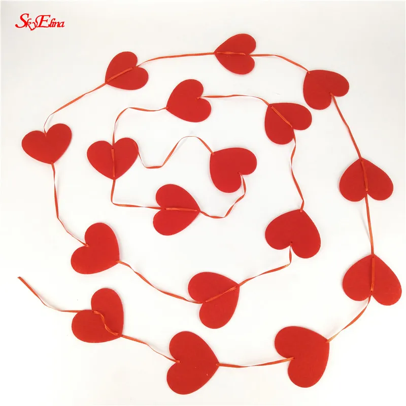 16 сердец любовь сердце занавеска Романтика Валентина искусственная Нетканая