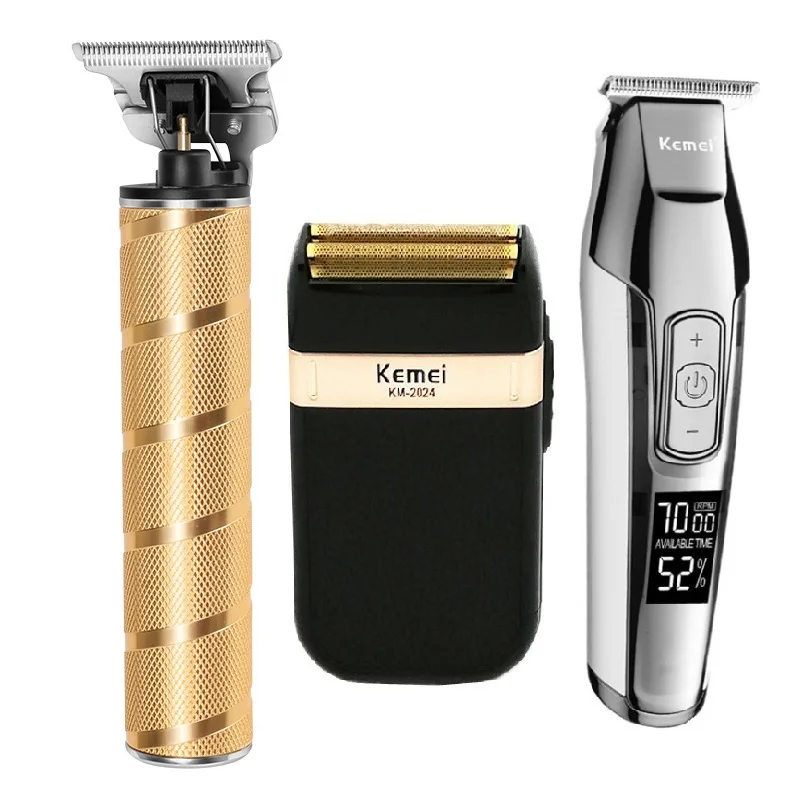 

Kemei All Metal Professional Electric Hair Clipper Rechargeable Hair Trimmer Haircut Shaving Machine Kit KM-T9 KM-5027 KM-2024