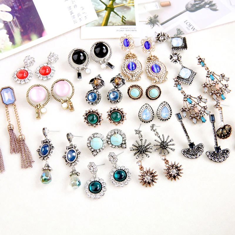 19 видов модных винтажных сережек коллекции с бабочкой Геометрическая Звезда