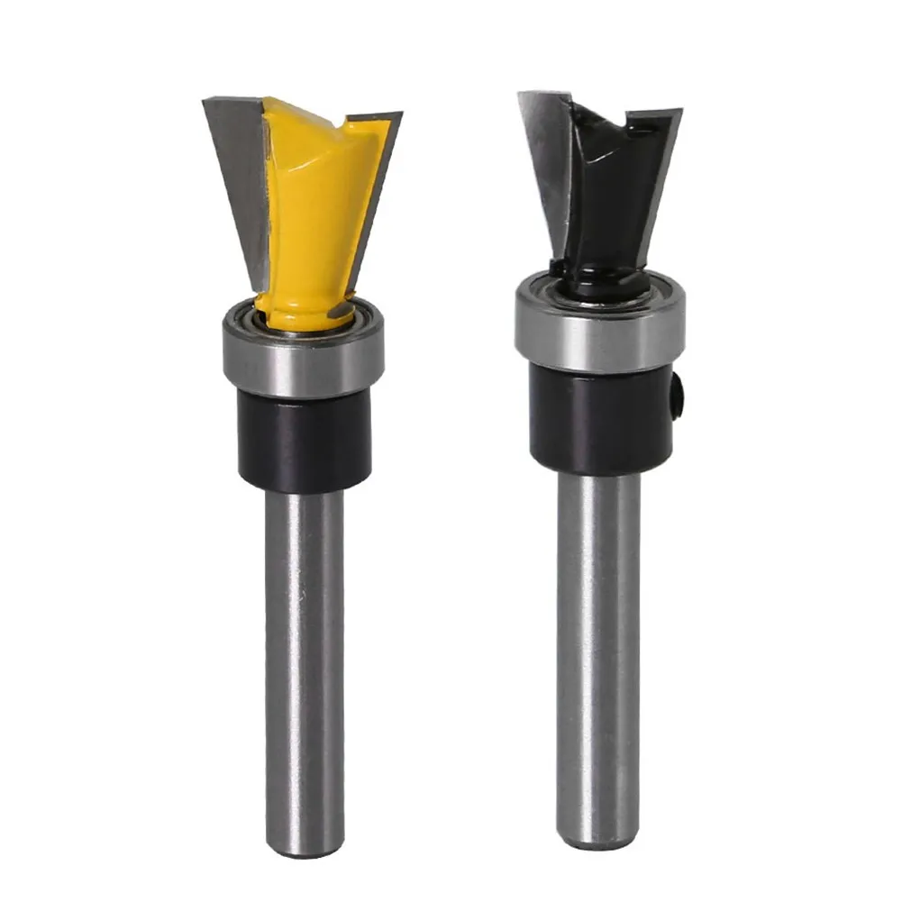 

2Pcs Carbide Dovetail Milling Cutter 1/4 Inch Shank 14 Degree Woodworking Engraving Router Bit With Bearing