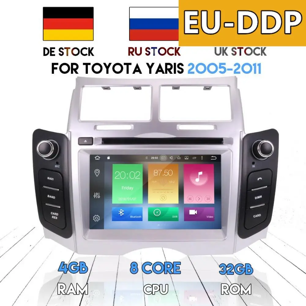 2din Android 8 0 7 1 автомобильная стереосистема радио GPS головное устройство для Toyota Yaris