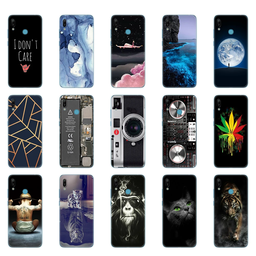 Huawei y6 2019 Case Huawei Y6 2019 Silicone TPU Cover Soft Phone case For Huawei Y6 2019 MRD-LX1 MRD-LX1F Y 6 pro Y6Prime Case
