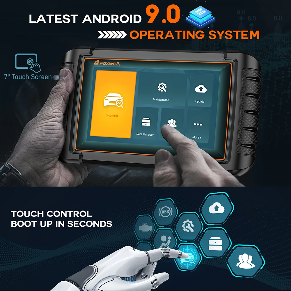 Автомобильный диагностический сканер Foxwell NT809 OBD2 28 для обслуживания всех систем