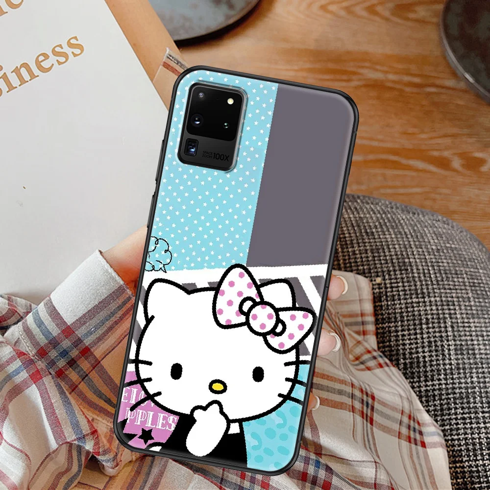 

Hellos Cartoon Kittys Cat Phone case For Samsung Galaxy Note 4 8 9 10 20 S8 S9 S10 S10E S20 Plus UITRA Ultra black tpu
