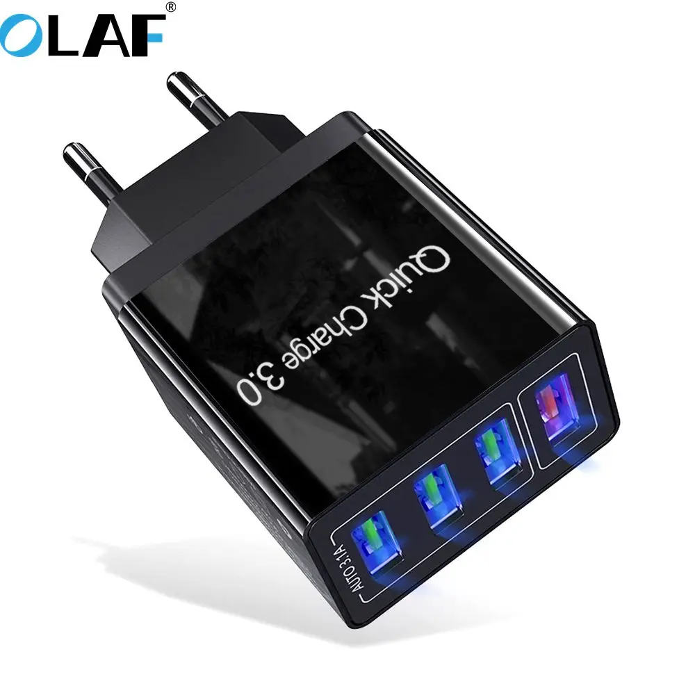 Быстрая зарядка OLAF 3 0 USB зарядное устройство QC3.0 турбо EU/US/UK штепсельная вилка для