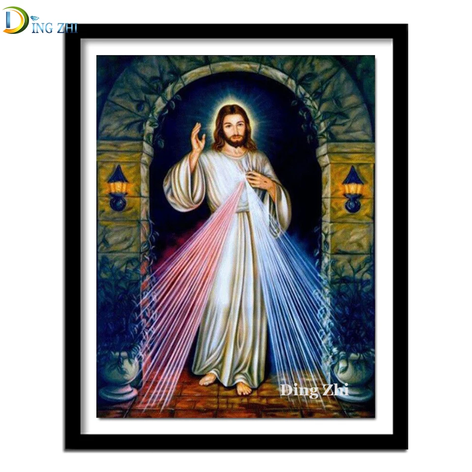 Алмазная мозаика Иисуса Христа полноразмерная/круглая для творчества 5D картина