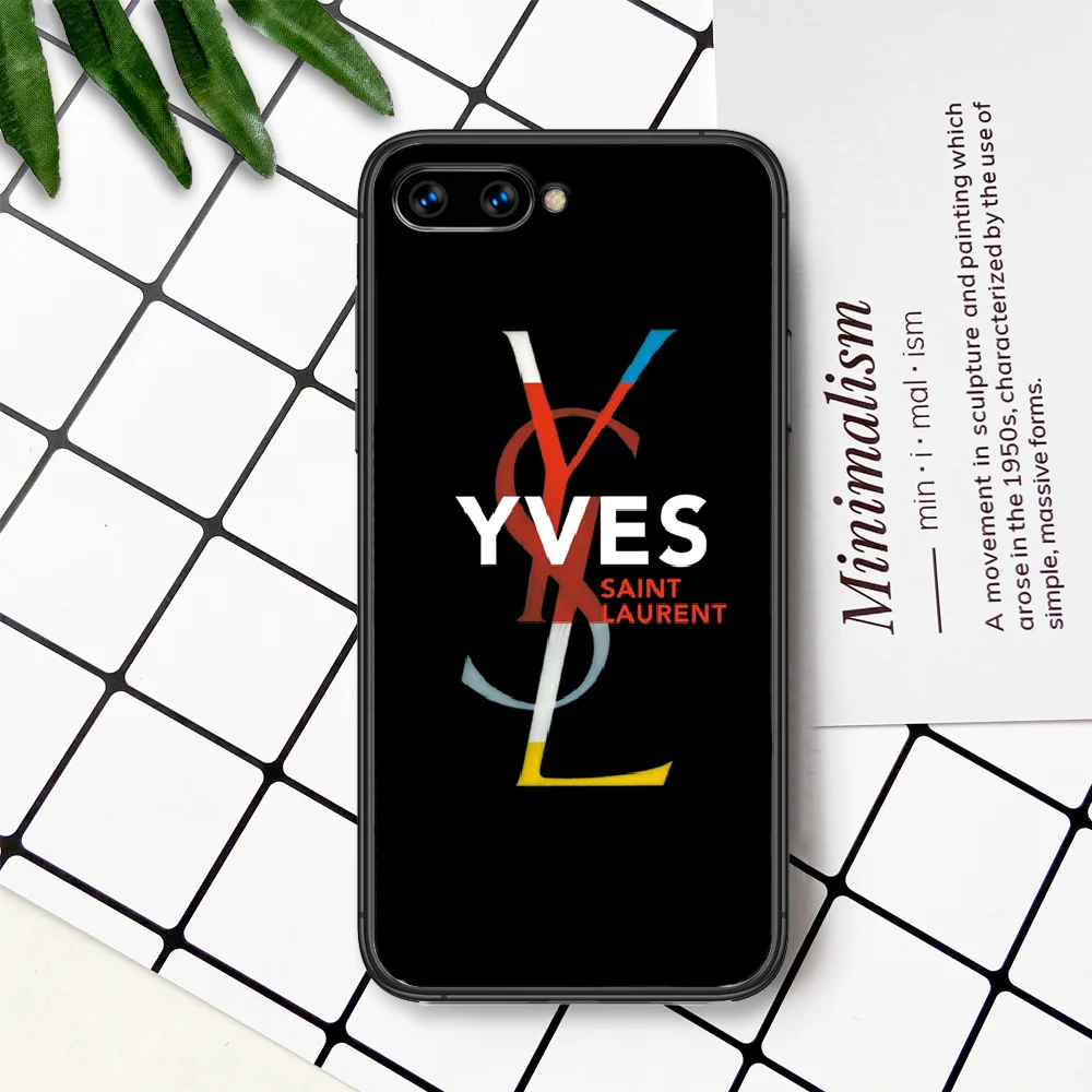

French Luxury Brand Y-YSLS Phone Case For Huawei Honor 6A 7A 7C 8 8A 8X 9 9X 10 10i 20 Lite Pro Play black Coque Silicone Prime