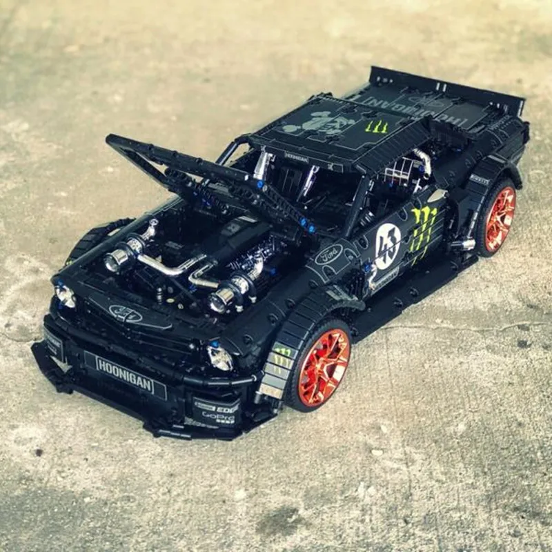 Новый 1965 Ford Mustang Hoonicorn Racing Car техническая модель совместимая с 20102 строительными