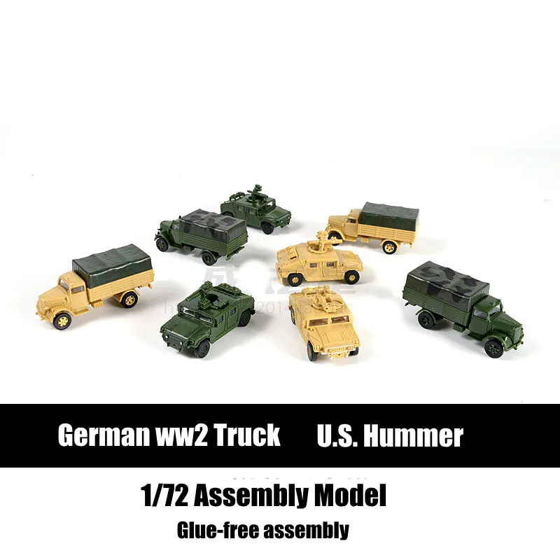 1/72 Hummer Plastic Assembly Model ww2 Lightning Truck Model Glue-free Assembly Military Chariot Gift for Boys